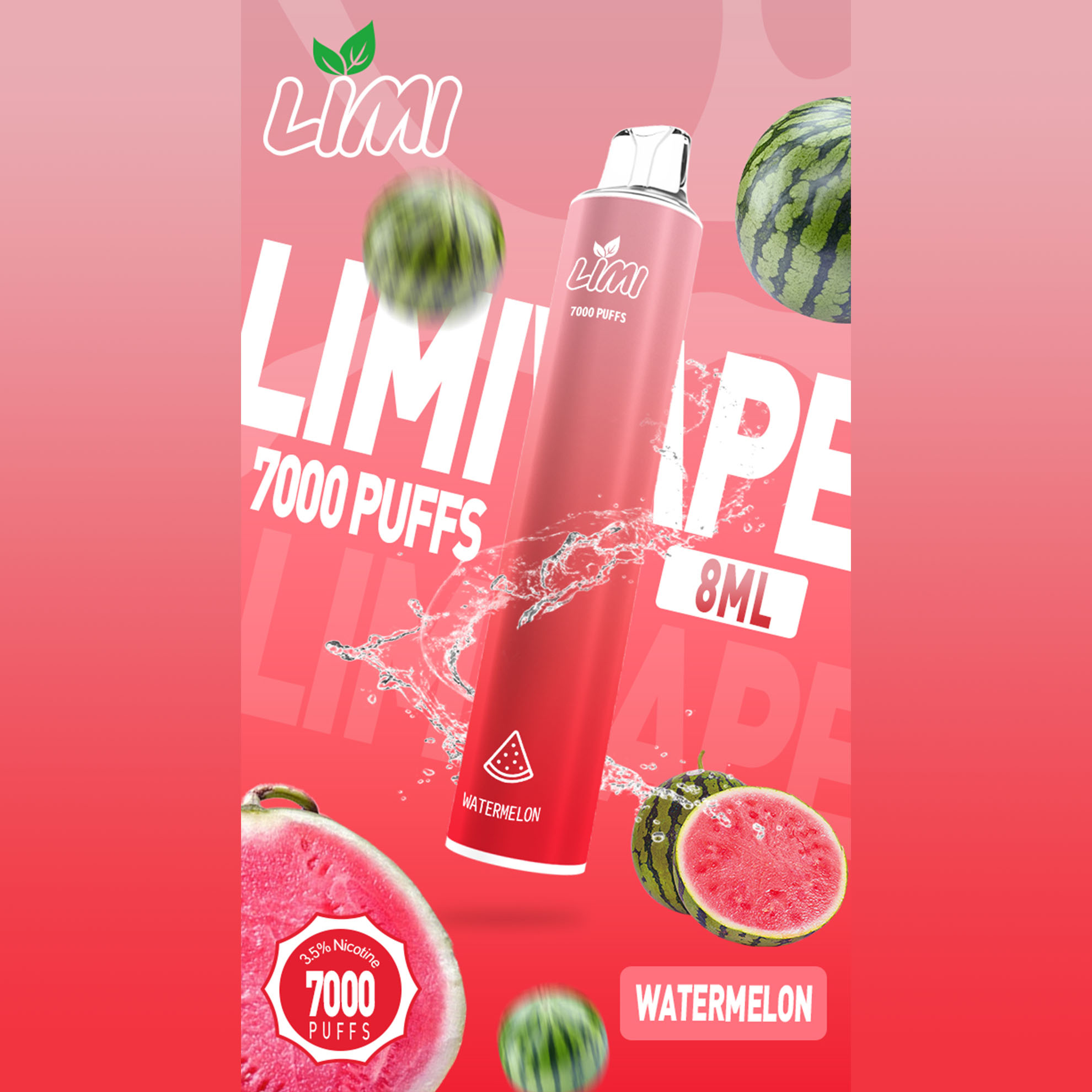 ★LIMI★西瓜★ 一次性電子煙｜拋棄式電子菸｜7000口 發光設計