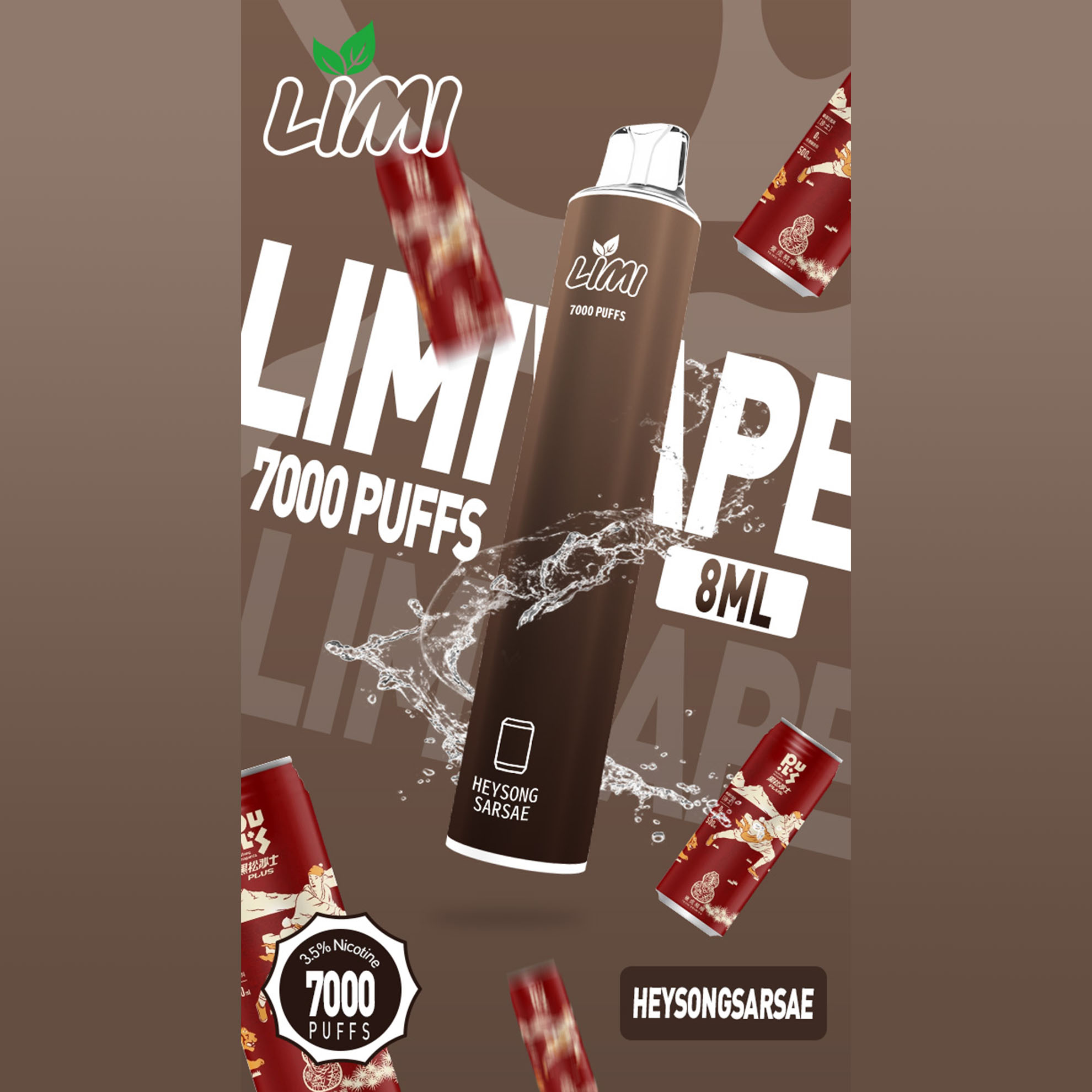 ★LIMI★沙士★ 一次性電子煙｜拋棄式電子菸｜7000口 發光設計